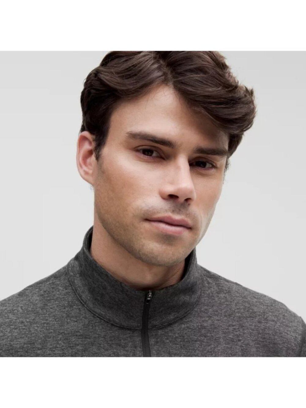 Lululemon Soft Jersey Half Zip Heathered Black/Heathered Graphite Grey - Picture 3 of 8